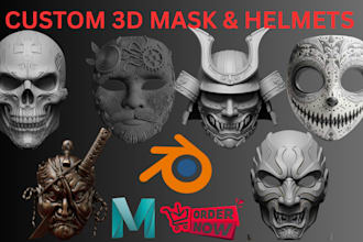 custom printable 3d mask 3d cosplay mask wearable 3d helmet for 3d printing