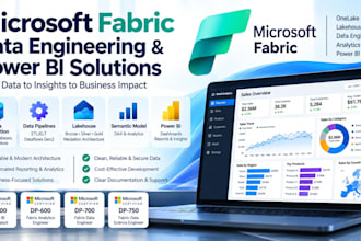 build microsoft fabric data pipelines, lakehouses and power bi dashboards