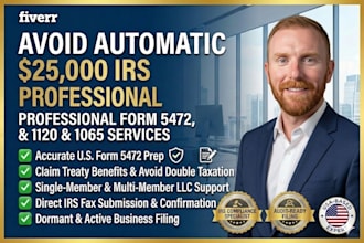 file and fax US tax forms 5472, 1120, and 1065 for non resident US llc