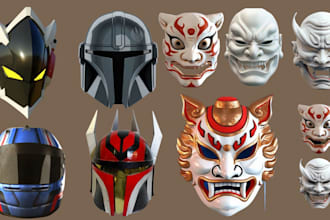 design 3d cosplay helmet cosplay mask 3d armor and props for 3d printing