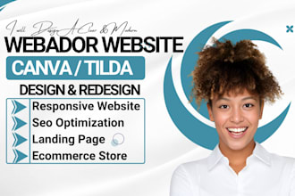 build ,design webador website, canva design , tilda website redesign