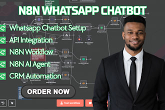 n8n whatsapp chatbot automation, n8n ai agent, n8n workflow automation, API