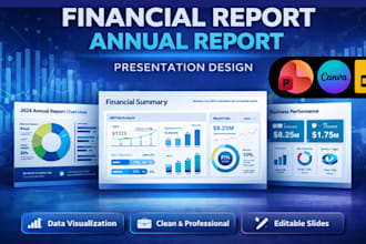 design financial report presentation, annual report business corporate slides