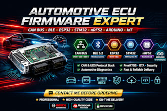 automotive ecu firmware with can bus, ble firmware esp32 stm32 nrf52 arduino iot