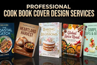 design cookbook cover, kindle cover or kdp coverpaperback