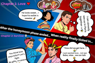 create viral relatable comic strip and story based illustrations for socia media