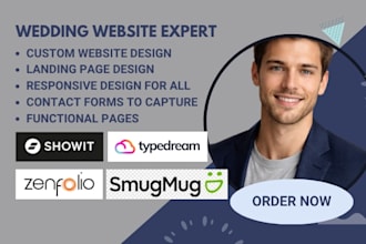 design a wedding website on pixpa, showit, smugmug, zenfolio, typedream