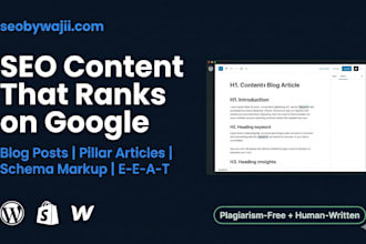 write high performance SEO blog posts and articles that rank on google