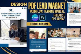 design  PDF lead magnet, workflow, training manual freebie checklist opt in page