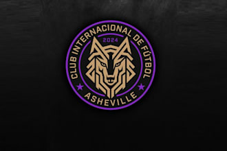 design art deco soccer crest youth club logo
