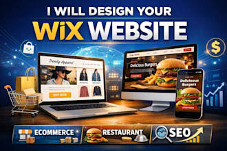 design wix website, wix store, wix ecommerce or restaurant website