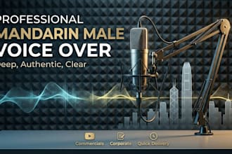 provide mandarin male voice over for commercial and business