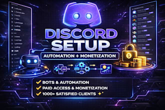 setup custom discord server, automation, bots and whop setup with best design