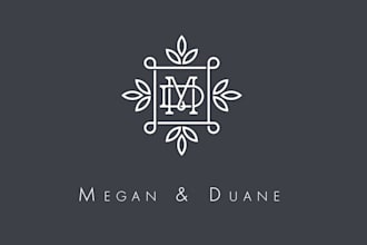 design a modern custom wedding logo for your special day