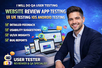 do qa user testing website review app testing ui ux testing ios android testing