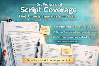 provide professional script coverage and story analysis for film and TV