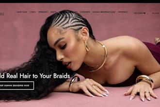 design hair extension shopify store, hair extension, beauty, hair salon website
