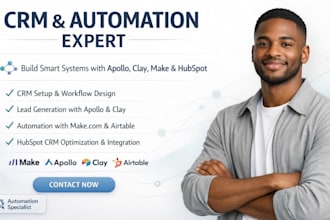 make com apollo io clay com n8n airtable hubspot crm workflows and automation
