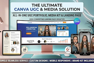 canva website ugc portfolio canva landing page media kit ugc website canva desig