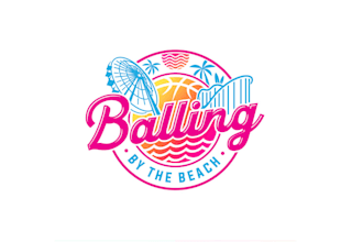 design balling beach basketball tournament logo