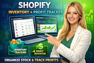 create a shopify inventory and profit tracking spreadsheet with dashboard