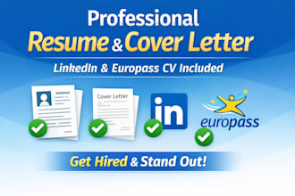 create ats friendly, modern and euro pass CV resume