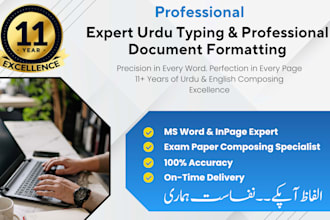 do professional urdu and arabic composing and formatting in ms word or inpage