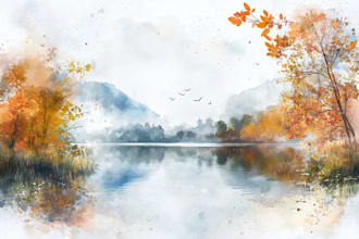 draw a watercolor landscape illustration