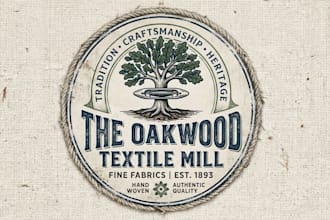 design a unique and professional textile logo for your fabric or fashion brand