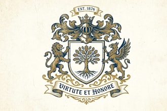 design a professional and elegant crest logo