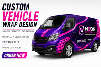design a professional bus wrap for your van, car, food truck etc