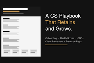 build a customer success playbook, churn strategy, and onboarding system