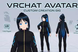 create custom 3d vrchat avatar 3d vtuber model custom vrchat avatar vroid studio
