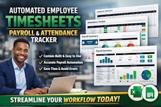 create employee timesheet, attendance tracker, payroll and schedule dashboard