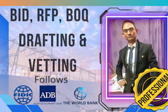 write professional bid rfp rfq boq for power projects