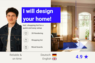 design your interior space with realistic 3d renders and shopping list