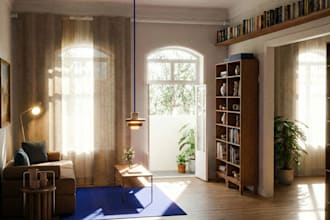 design your interior space and provide realistic 3d renders