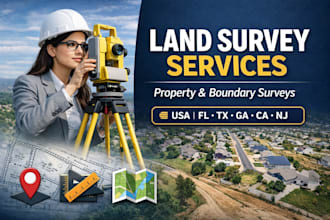 usa fl tx ga ca nj wg land surveyor property and boundary surveys