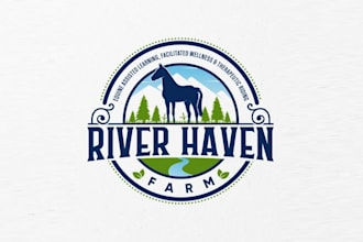 design equine facilitated health wellness farm logo