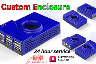 model custom 3d enclosure for pcb, arduino, raspberry pi in solidworks