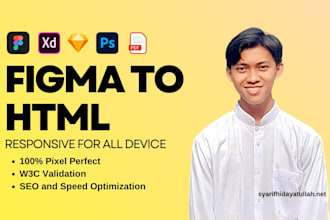 convert figma to html, xd to html, psd, to html
