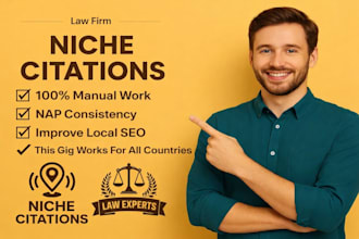 create law firm and legal service niche specific local citations for local SEO