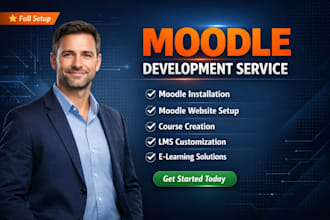 do moodle lms setup, build a moodle elearning website, create moodle courses