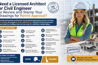 civil engineering licensed architect drawing pe stamp in  alaska and delaware