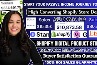 setup 7figure 80k shopify digital products stan store digital store, etsy shop