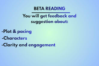 read your story and give honest review from a readers perspective