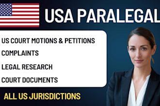 provide paralegal services, draft US legal documents