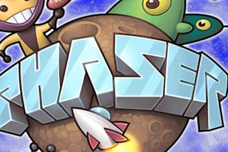 create html game, browser game with phaser, javascript game, webgl game