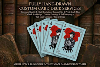 design custom unique hand drawn poker cards