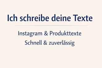 write simple texts for instagram or products for you